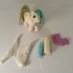 Vintage My Little Pony MLP G1 First Tooth Baby Ponies Baby Quackers 1987 & Comb